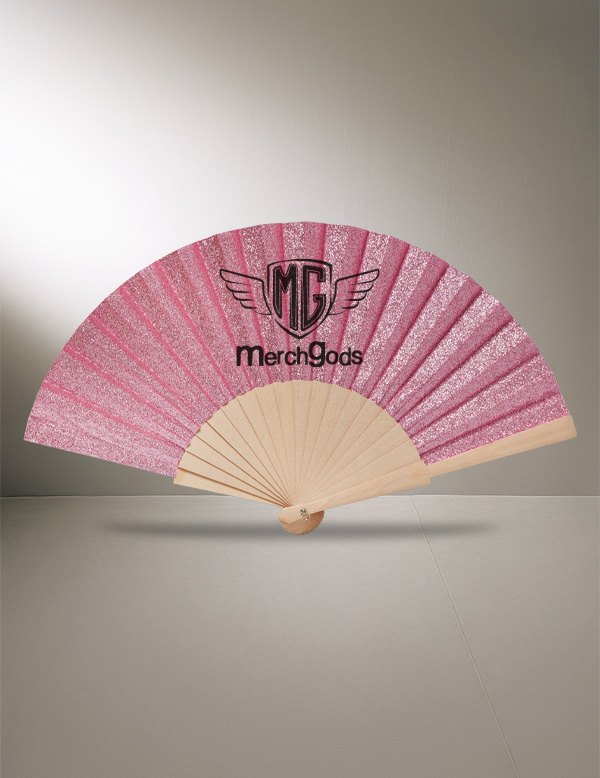 Mod. 530P Abanico Madera Purpurina Glitter